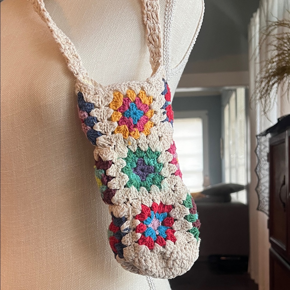 Handcrafted Multicolor Crochet Crossbody Bag